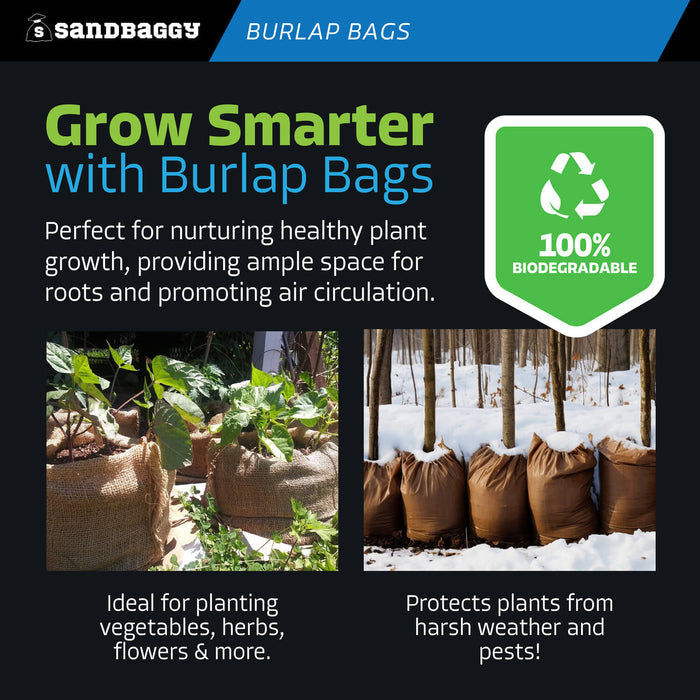 24" x 40" burlap bags - 100% biodegradable