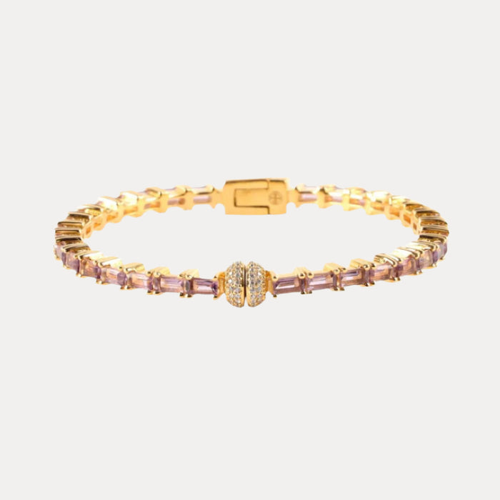 Amethyst Baguette Crystals Aurora Bracelet | BuDhaGirl