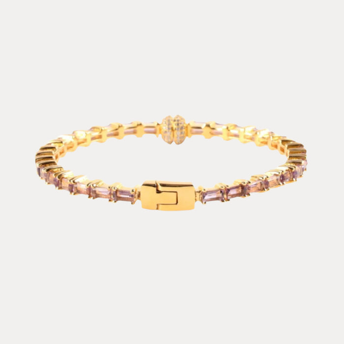 Amethyst Baguette Crystals Aurora Bracelet | BuDhaGirl