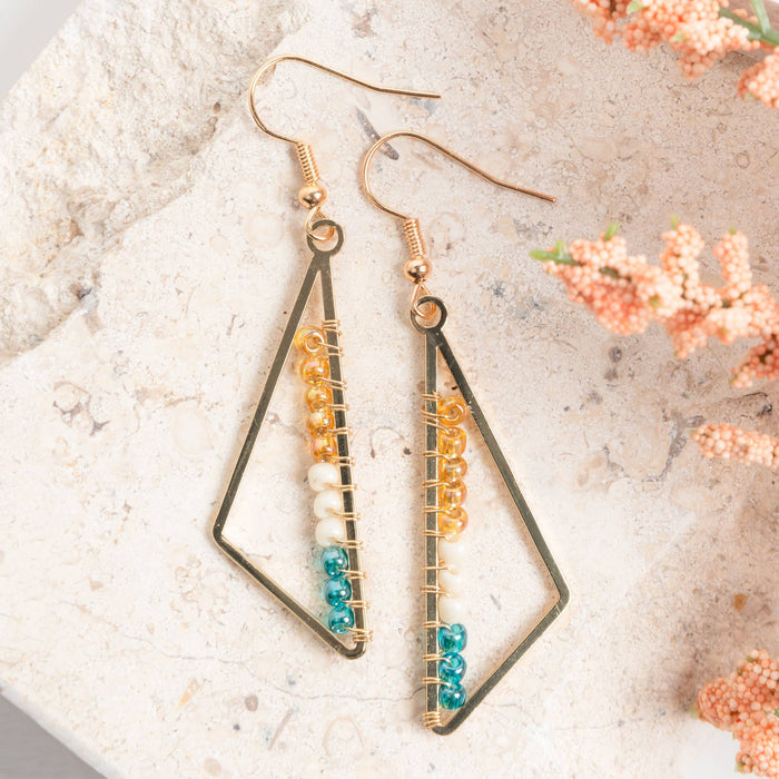 Aurelia Triangle Seed Bead Dangle Earrings