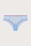 Betty Heart Embroidery High Waist Knicker in Cornflower