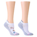 Ankle compression socks featuring a cat print design with a white and gray color scheme.