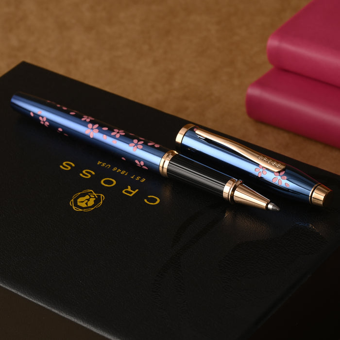 Cross Century II Cherry Blossom Roller Ball Pen - Translucent Blue RGT (Special Edition) 8