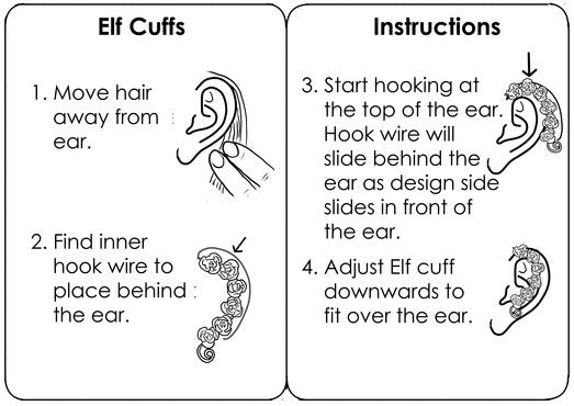 How to wear Elf Cuff Small Spirals - Silver Fantasy Non Piercing Jewelry step by step