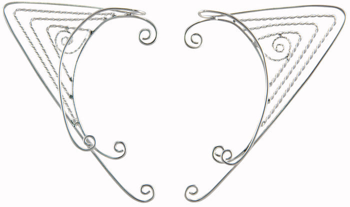Elf Cuff Triangle Wire Wrap - Silver Fantasy Non Piercing Jewelry back view