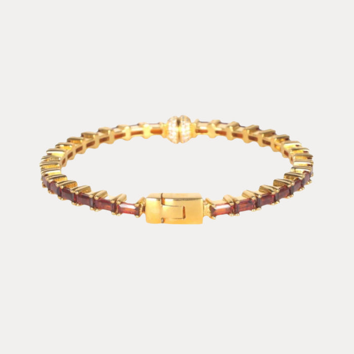 Garnet Baguette Crystals Aurora Bracelet | BuDhaGirl