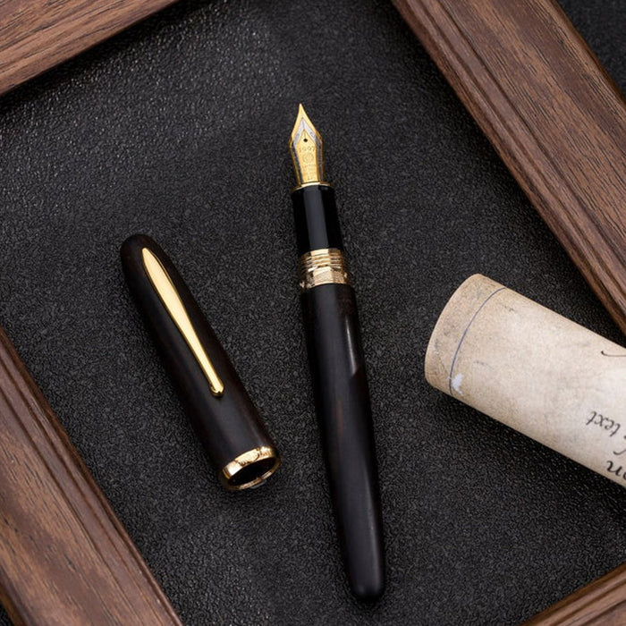 Hongdian 660 Wood Fountain Pen - Black GT 1