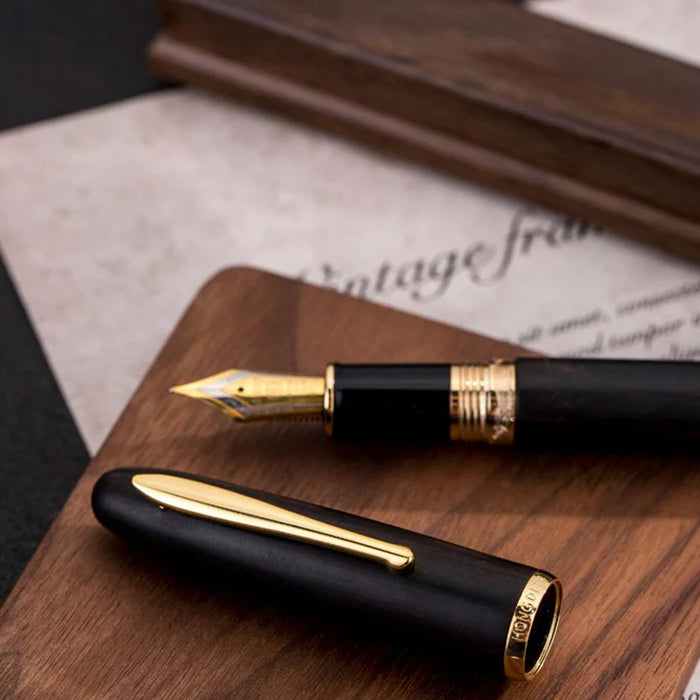 Hongdian 660 Wood Fountain Pen - Black GT 2