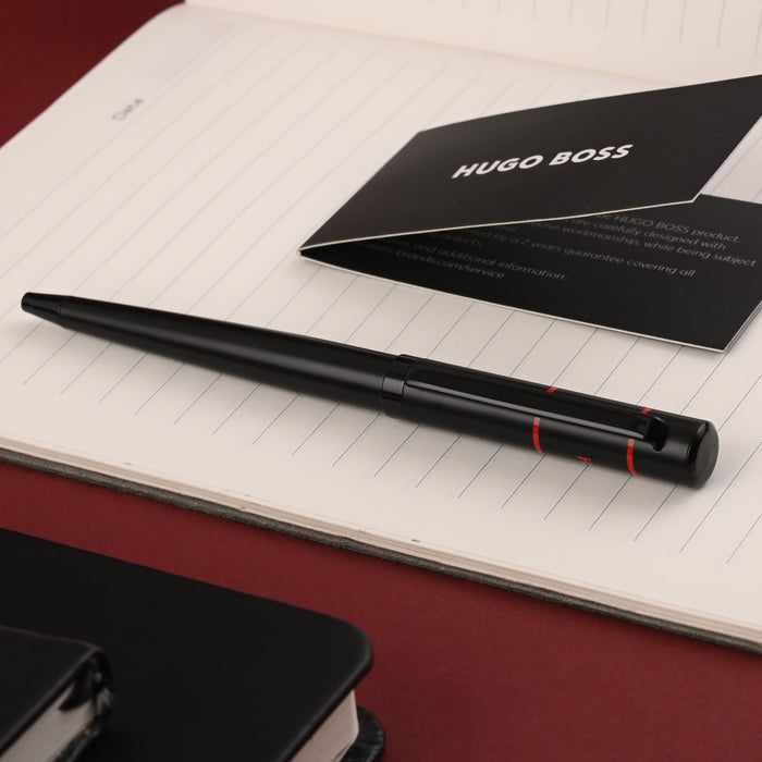 Hugo Boss Ribbon Matrix Ball Pen - Black & Red PVD 7