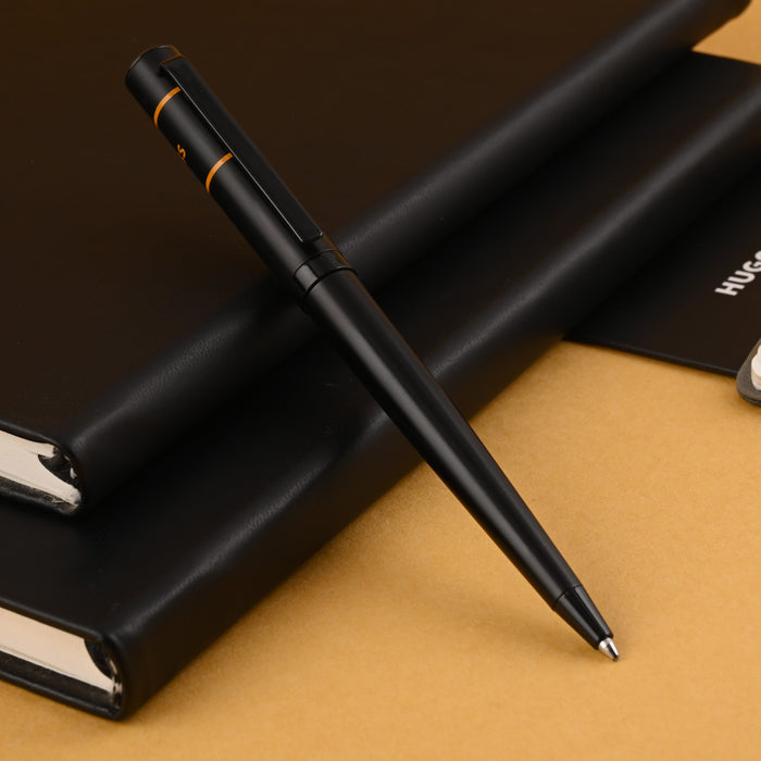 Hugo Boss Ribbon Matrix Ball Pen - Black & Yellow PVD 5