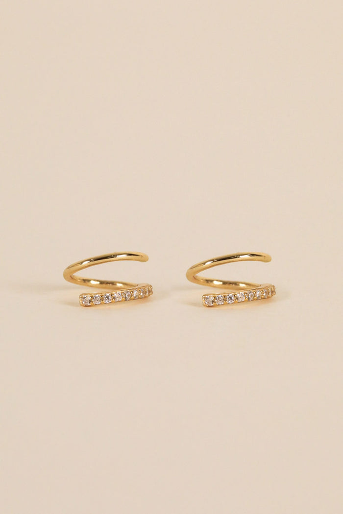 JAX KELLY Pave Spiral Earrings