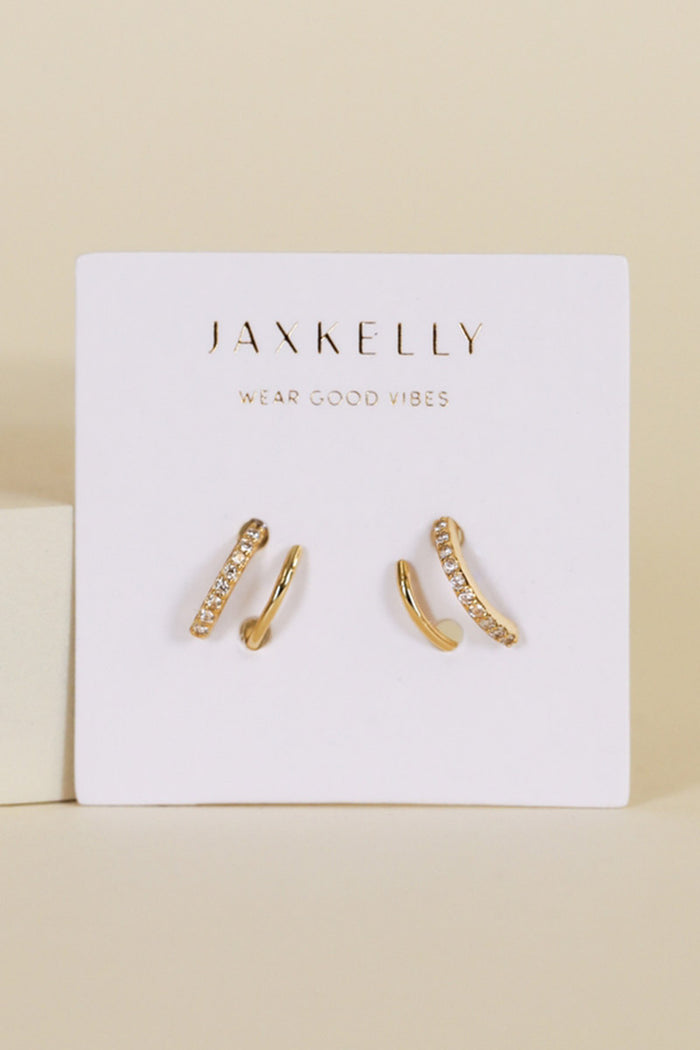 JAX KELLY Pave Spiral Earrings