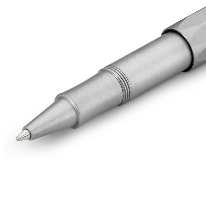Kaweco Steel Sport Roller Ball Pen with Optional Clip - Stainless Steel 2