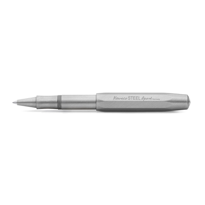 Kaweco Steel Sport Roller Ball Pen with Optional Clip - Stainless Steel 5