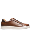 Brown leather sneaker on a white background