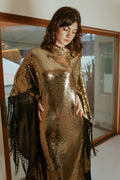 Midnight Cabaret Mock Neck Caftan with Slip