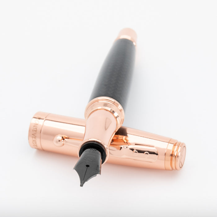 Monteverde Invincia Fountain Pen - Rosegold & Carbon Fibre 2