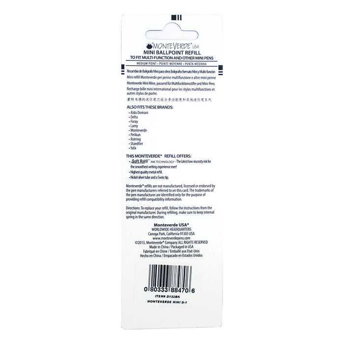Monteverde Mini Ball Pen Refill for Multi Pen - Medium - Green - Pack of 4 5