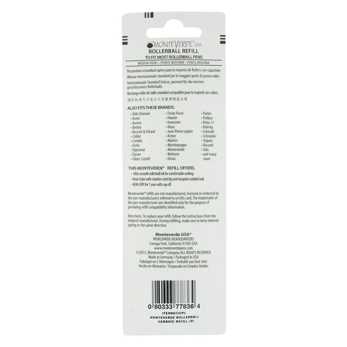 Monteverde Roller Ball Pen Refill - Medium - Magenta - Pack of 2 4