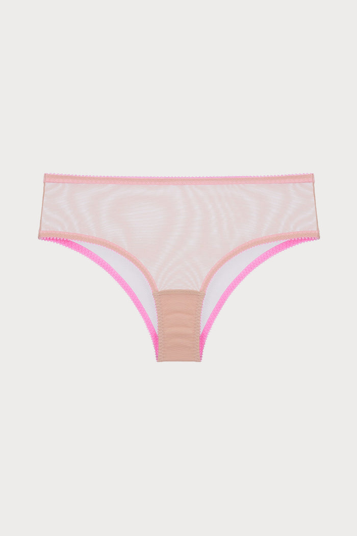 Polly Tulle High Waist Knicker in Beige