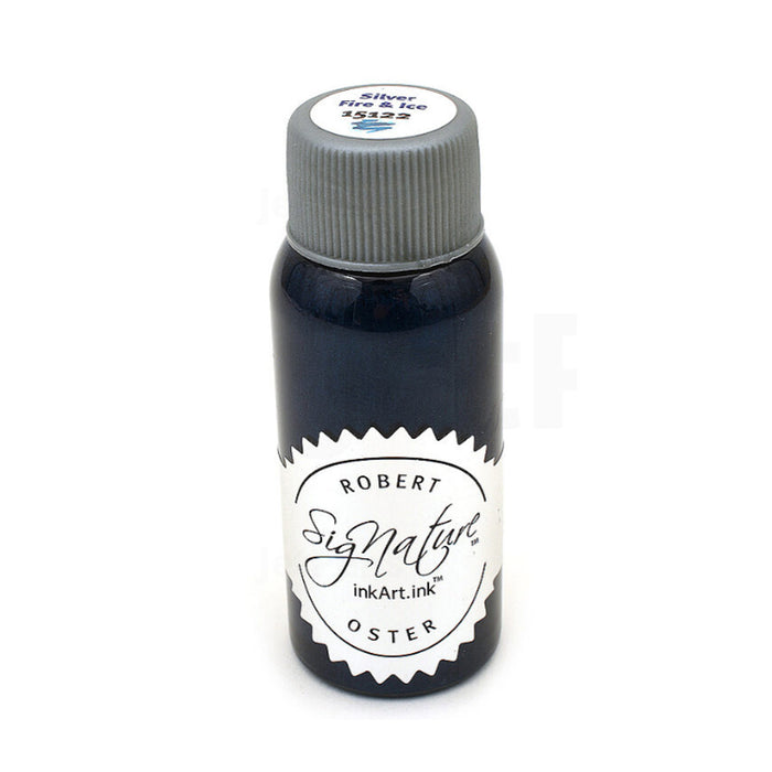 Robert Oster Shake 'N' Shimmy Silver Fire & Ice Ink Bottle, Turquoise - 50ml