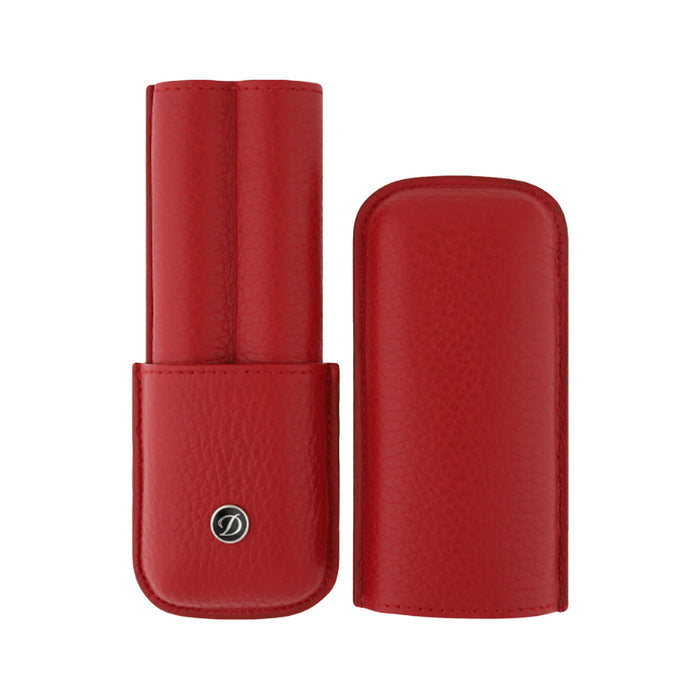 S. T. Dupont Rigid Leather 2 Pen Holder - Red