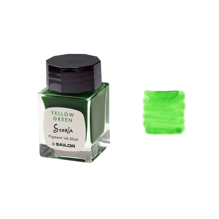 Sailor Storia Pigment Ink Bottle, Clown Yellow Green - 20ml