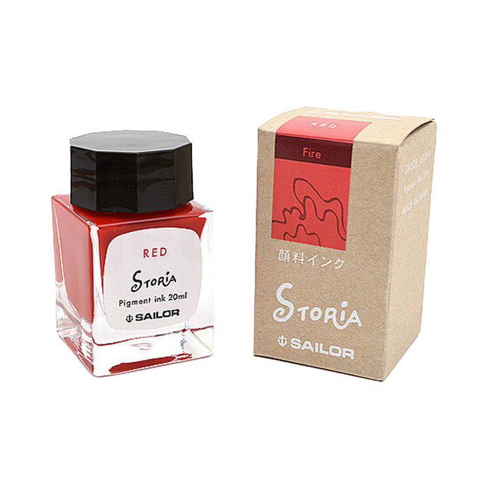 Sailor Storia Pigment Ink Bottle, Fire Red - 20ml