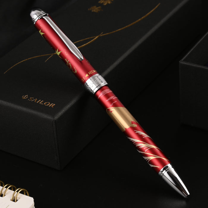 Sailor Yubi Maki-e Fuji Autumn Multifunction Pen - Red CT 7