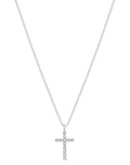 silver rhinestone cross necklace