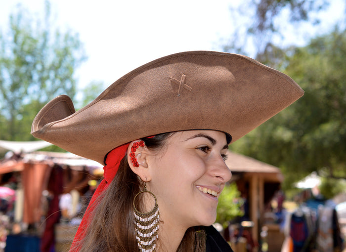 Model wearing Small Rose Elf Cuff Earrings - Silver No Piercing Fantasy Jewelry
