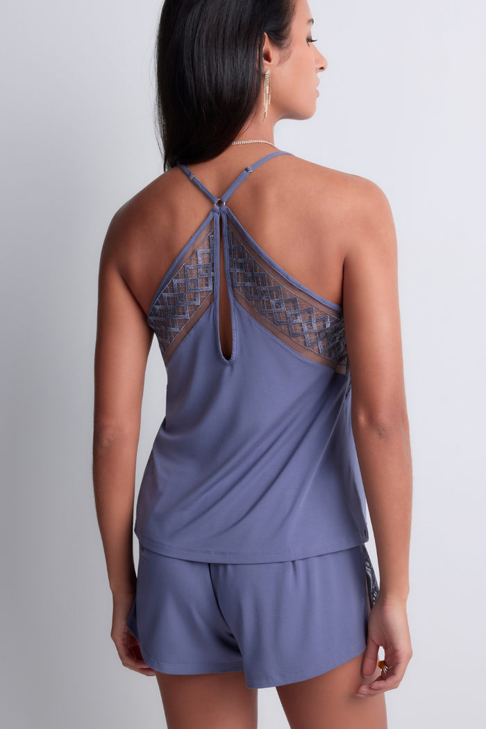 Aubade Blue Modal Shorts with Embroidery Sweet Obsession