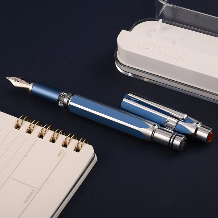 TWSBI Precision Fountain Pen - Gemini Blue CT (Special Edition) 8